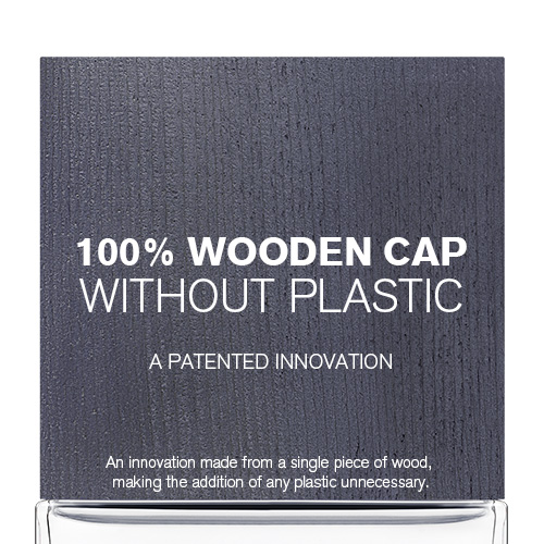 100% Wooden cap without plastic